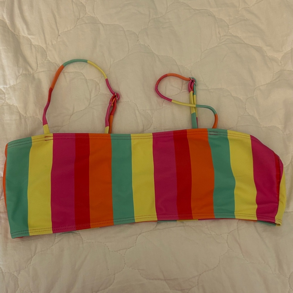 SHEIN Multicolor Striped Bikini Top